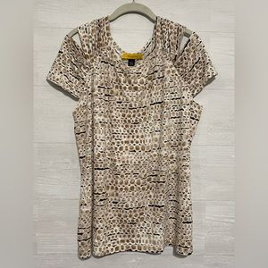 ST. JOHN Cold Shoulder Top Size Large